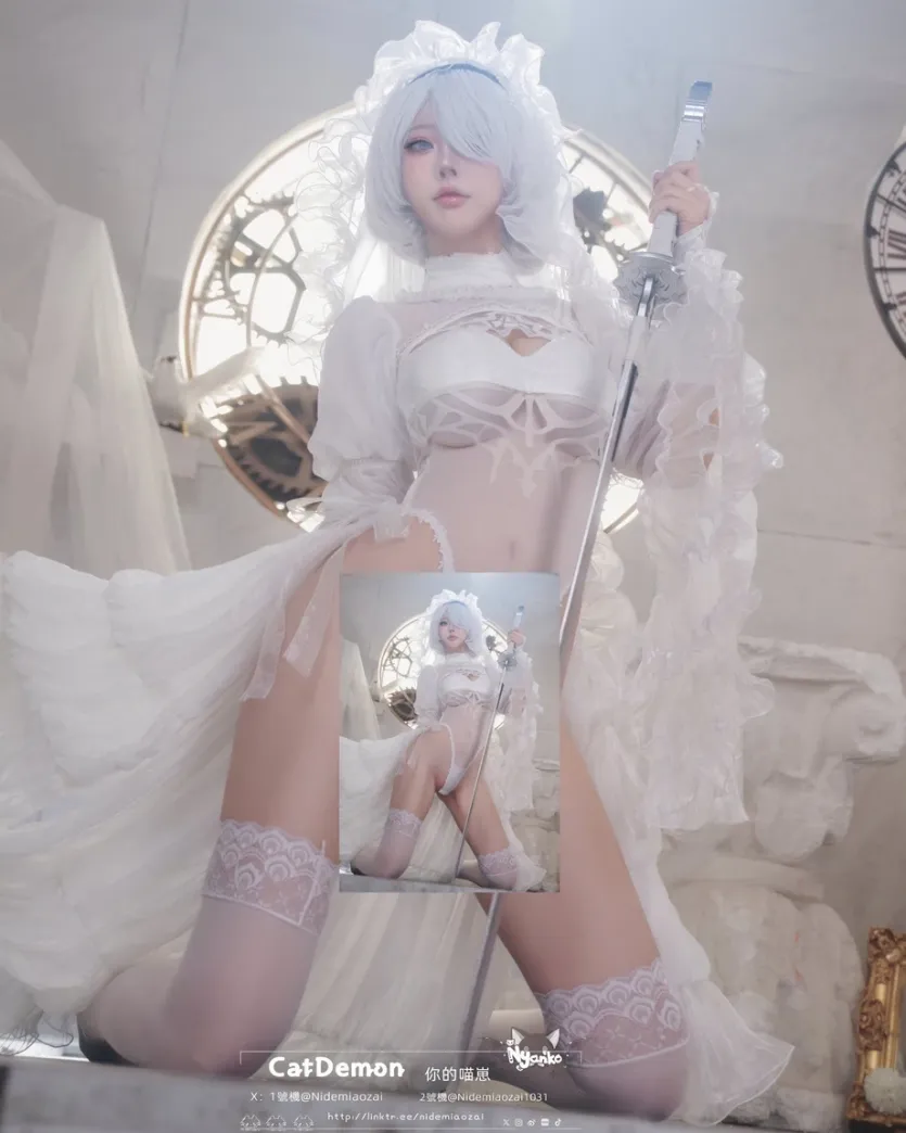 니어오토마타 - 2B 웨딩드레스 - 캣데몬