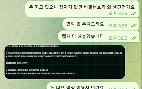 페페 페페 266만원 미니게임 이용 중 2차 비밀번호 차단 피해