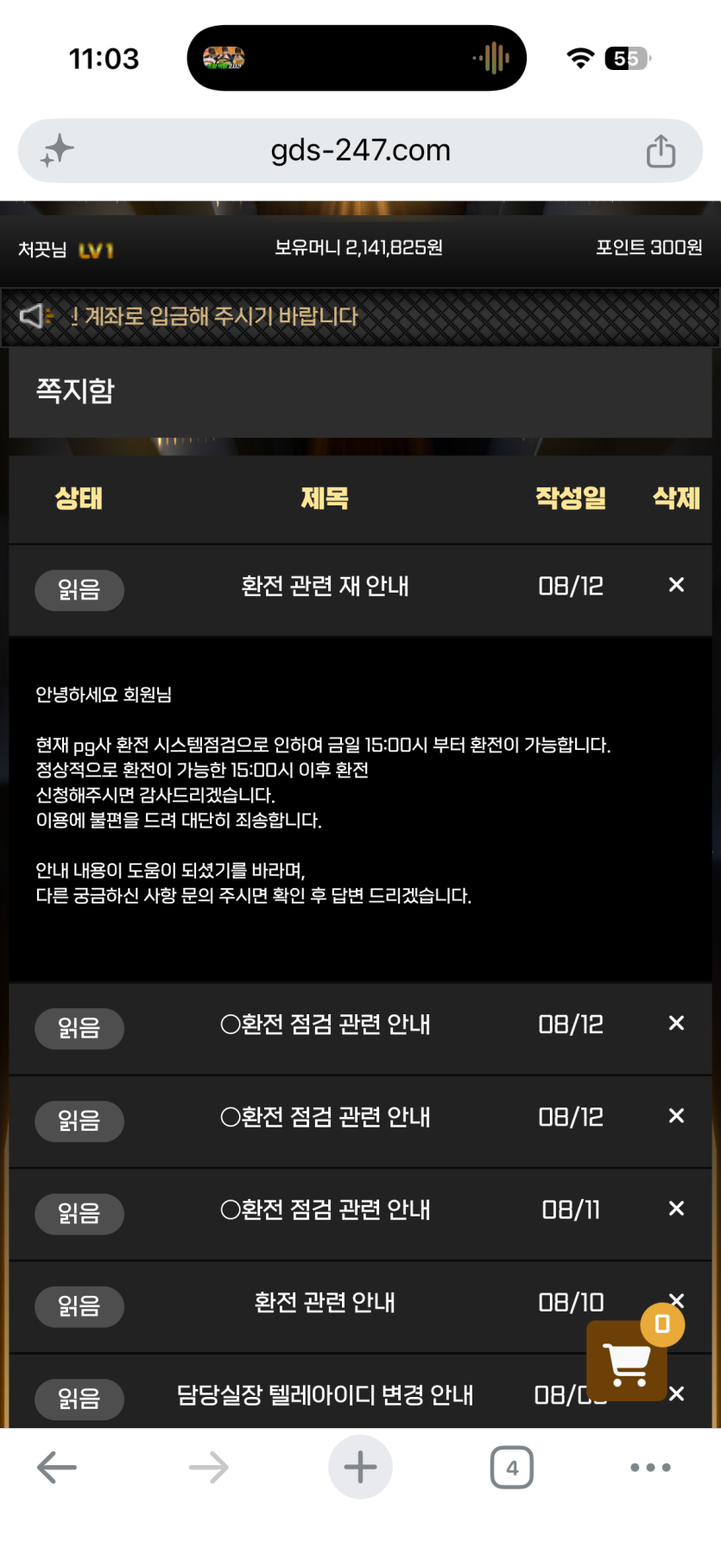 골든스타 먹튀 증거 화면 7