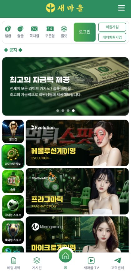새마을 먹튀 증거 화면 1