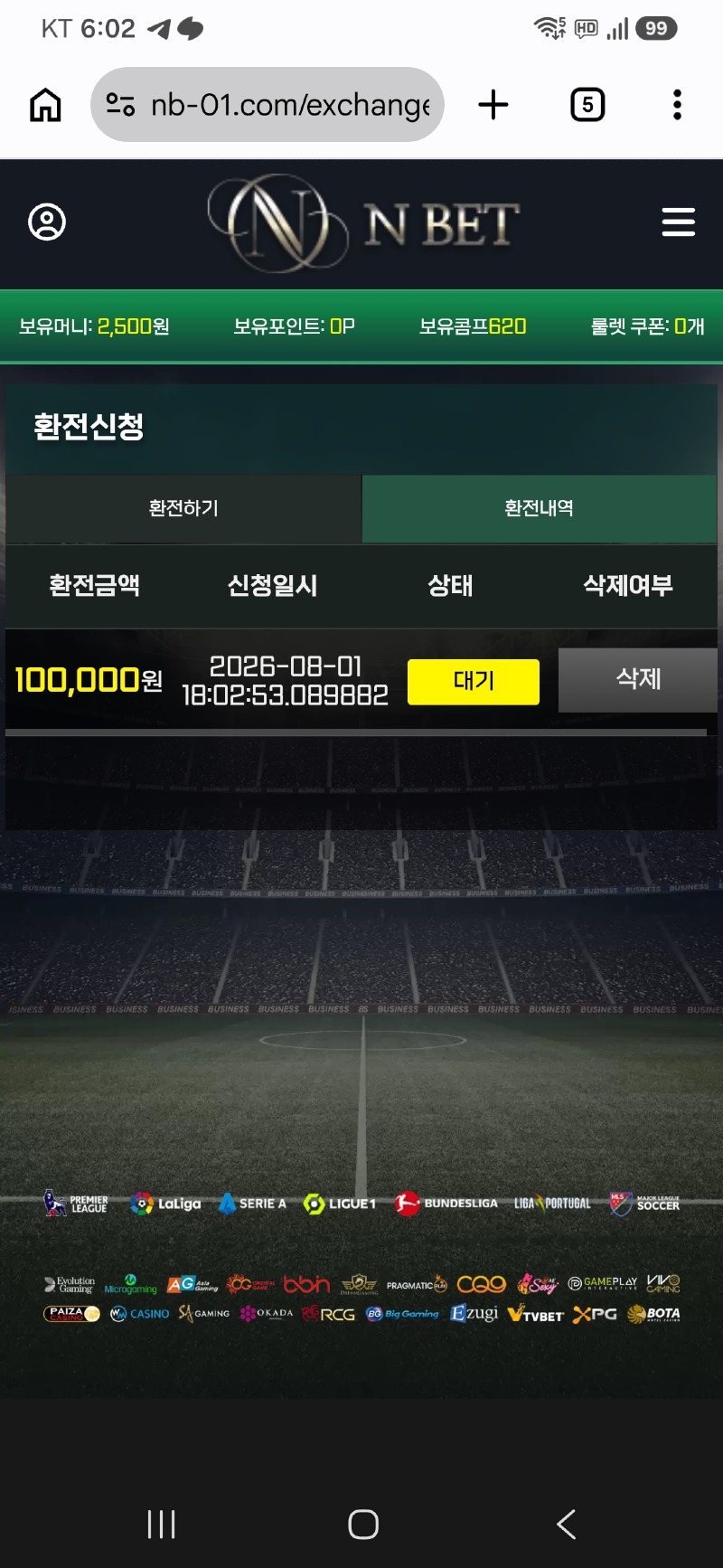 엔벳 먹튀 증거 화면 1