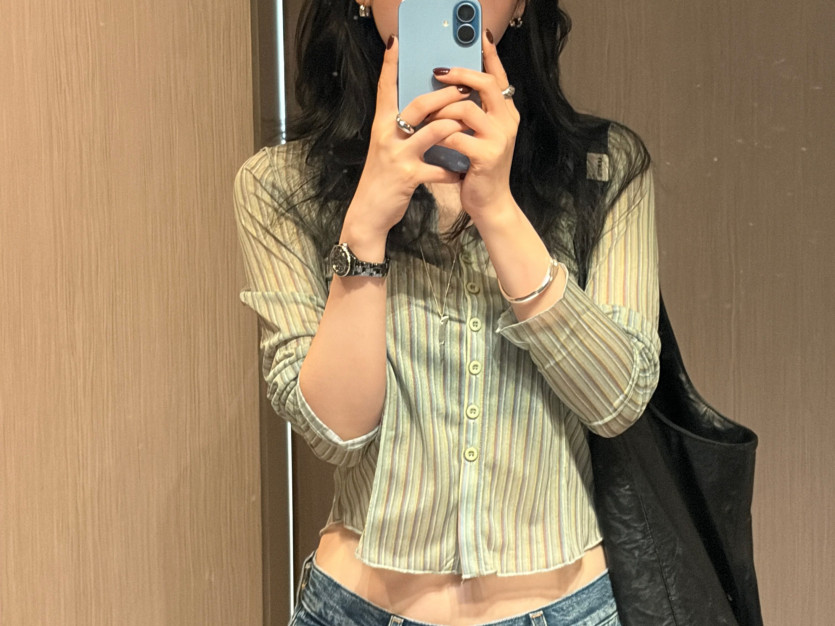 ㅂㄹ 비치는 시스루 셔츠 카리나(인스타)