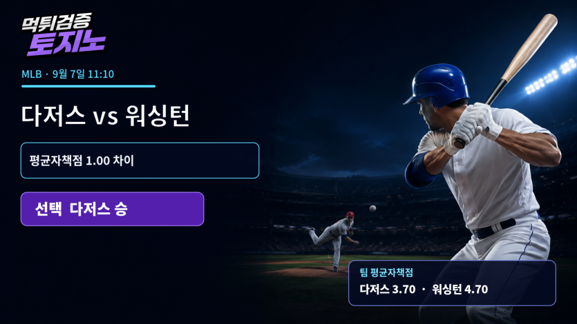 다저스·워싱턴 평균자책점 1.00 차이, 9월 7일 실점 관리 대결