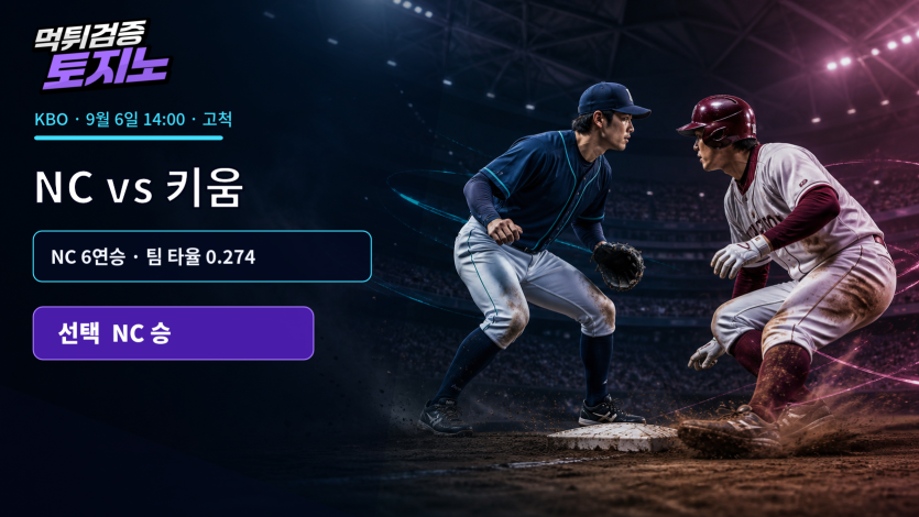 NC 6연승 흐름, 키움전 타선 우위가 이어질까