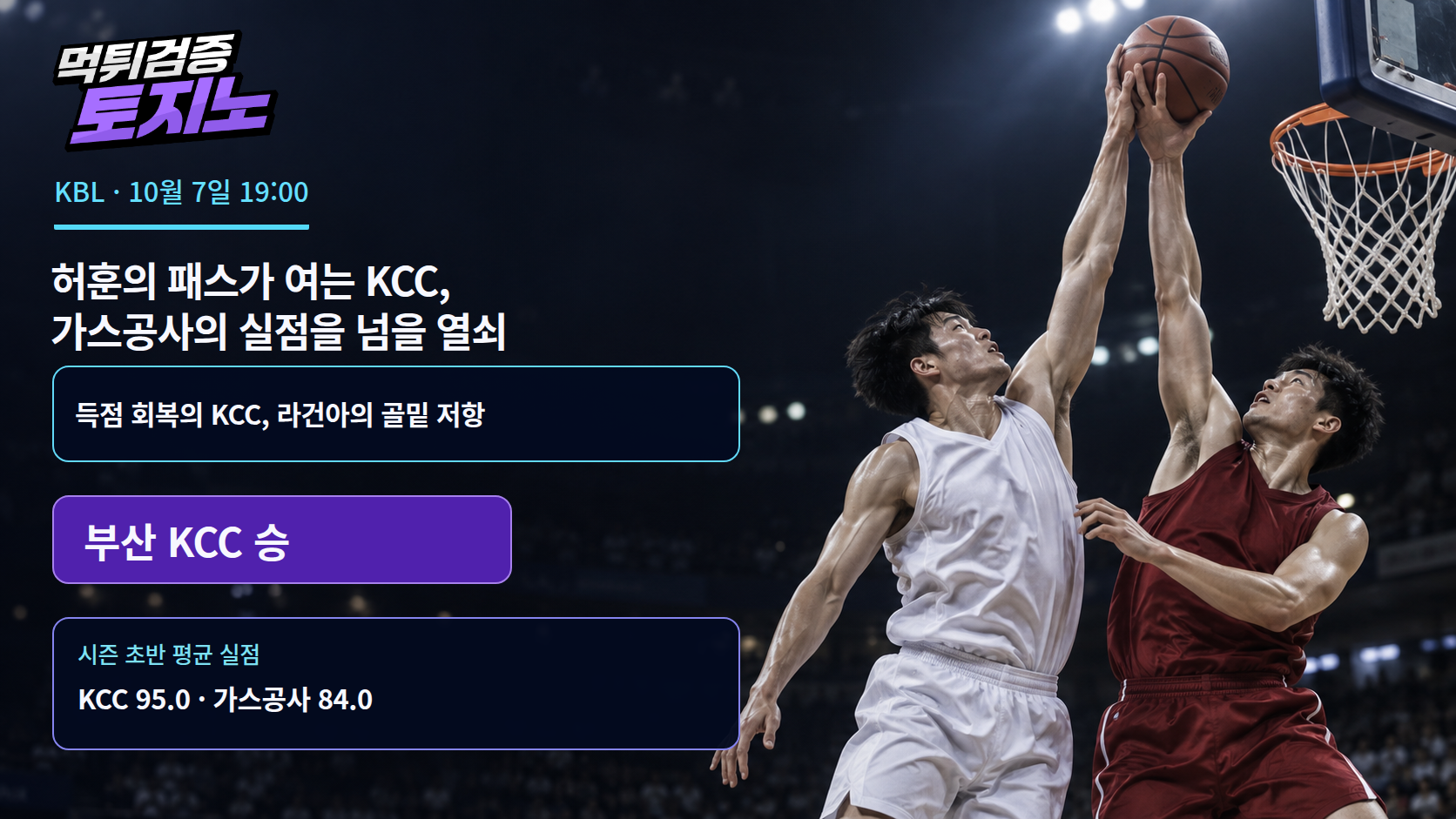 허훈의 패스가 여는 KCC, 가스공사의 실점을 넘을 열쇠
