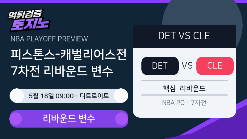 디트로이트 피스톤스 클리블랜드 캐벌리어스 경기 분석 이미지