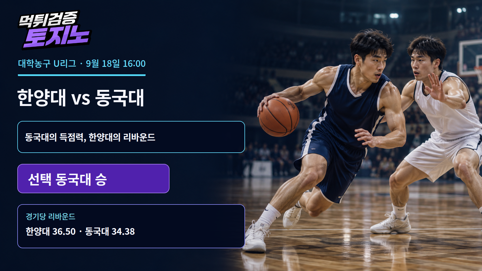 두 경기 연속 80점 넘긴 동국대, 한양대 원정으로 이어지는 공격
