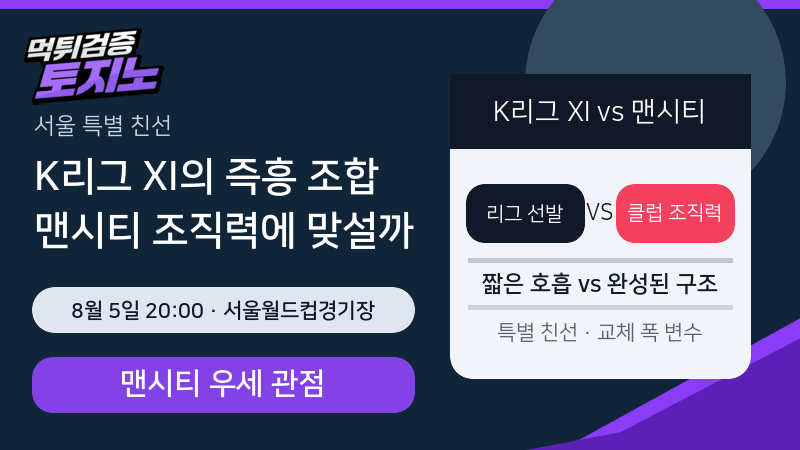 K리그 XI-맨시티, 즉흥 조합과 클럽 조직력의 맞대결
