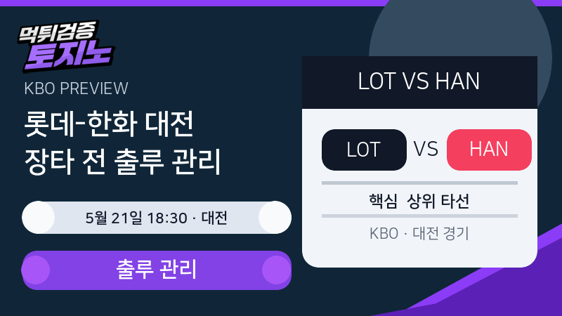 롯데 자이언츠 한화 이글스 5월 21일 경기 분석 이미지