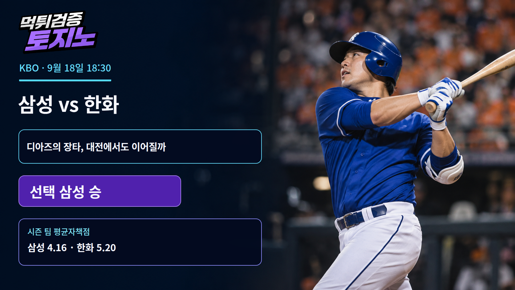 최근 다섯 경기 2홈런 디아즈, 삼성의 대전 원정에 힘을 싣다