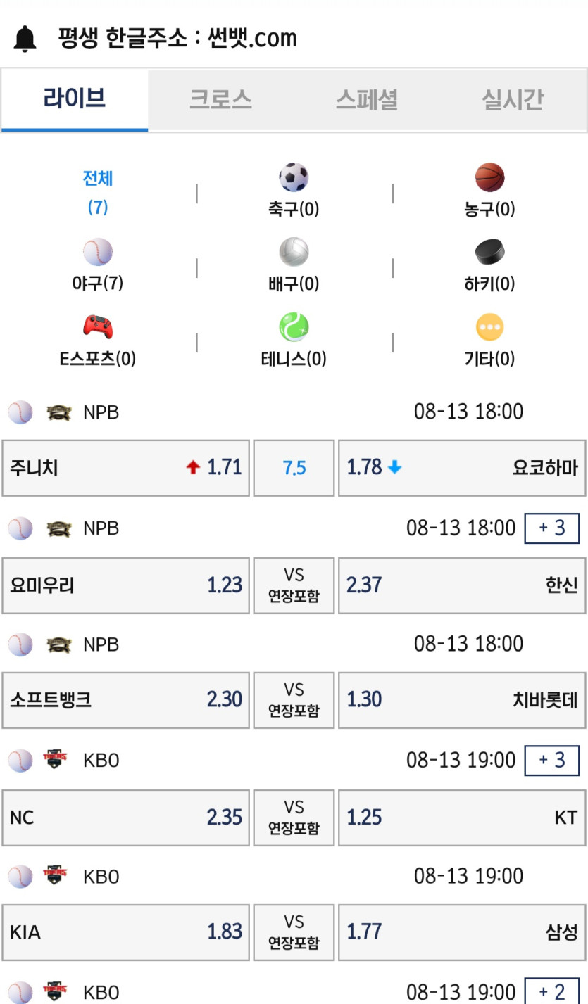 썬벳후기 화면 1