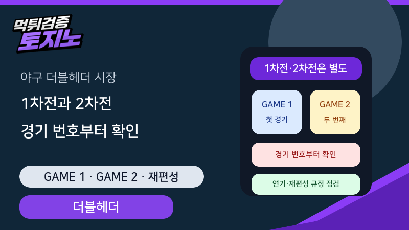 야구 더블헤더 1차전·2차전 경기 번호와 정산 기준