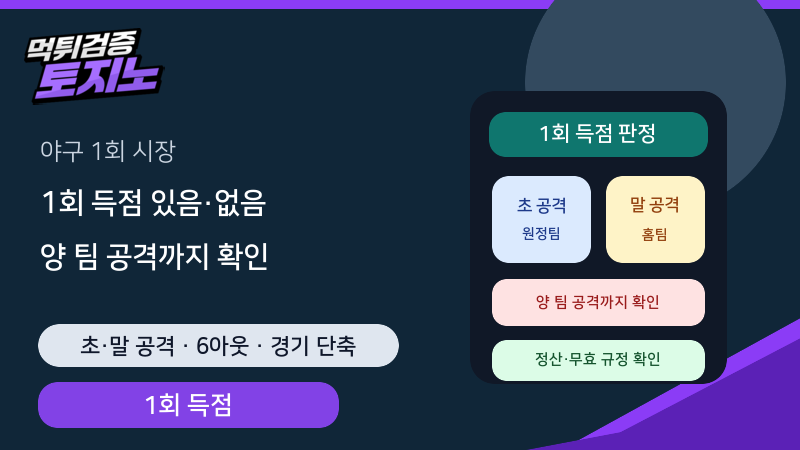 야구 1회 득점 있음·없음과 6아웃 정산 기준