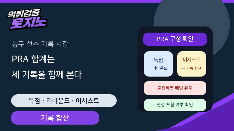 농구 PRA 득점·리바운드·어시스트 합계 읽는 법
