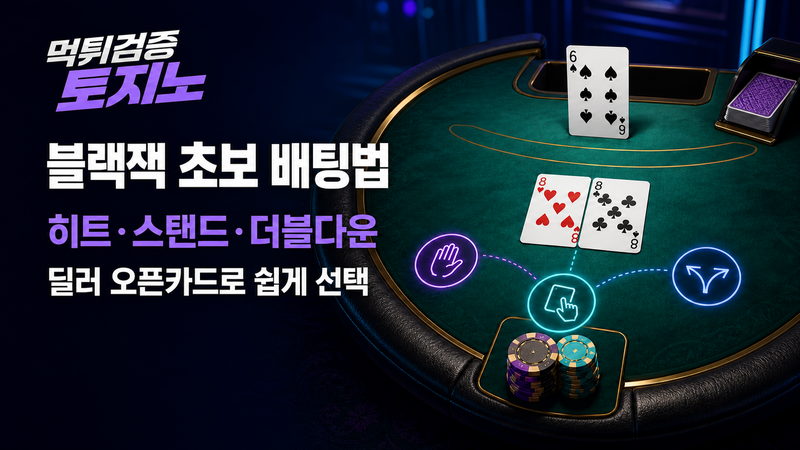 블랙잭 초보 배팅법, 히트·스탠드·더블다운