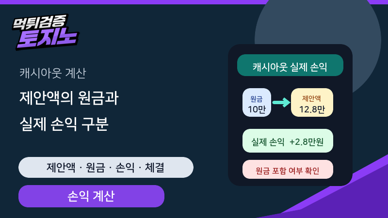 캐시아웃 제안액에서 원금과 손익을 구분하는 기준