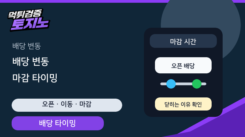 배당 변동 체크리스트, 방향보다 마감 타이밍