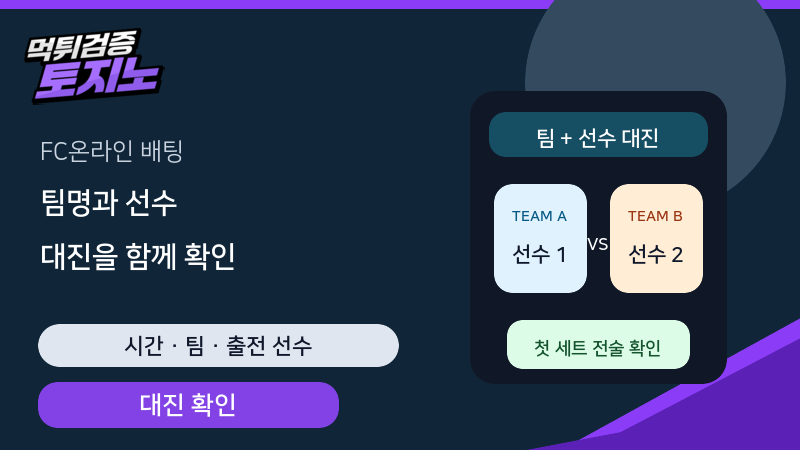 FC온라인 팀과 선수 대진 확인