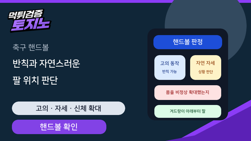 축구 핸드볼 반칙과 자연스러운 팔 위치를 판단하는 기준
