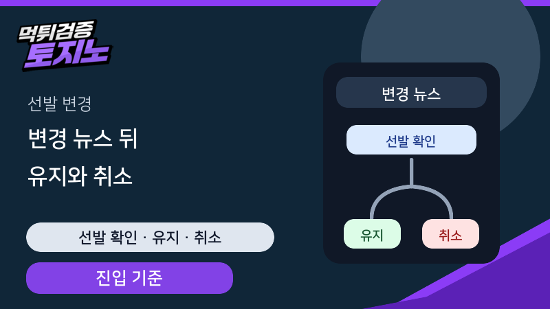 선발 변경 뉴스 뒤 배팅을 유지할지 취소할지 나누는 기준