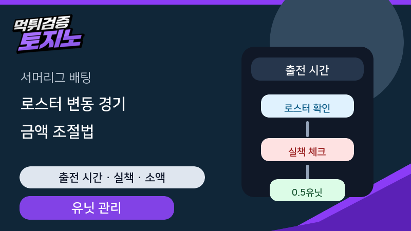 서머리그처럼 로스터가 자주 바뀌는 경기 금액 조절법