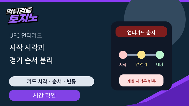 UFC 언더카드 시간과 순서