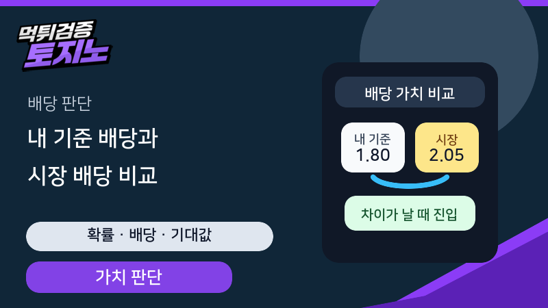 배당이 내려간 경기보다 내 기준 배당과 시장 배당 차이를 보는 토토가이드