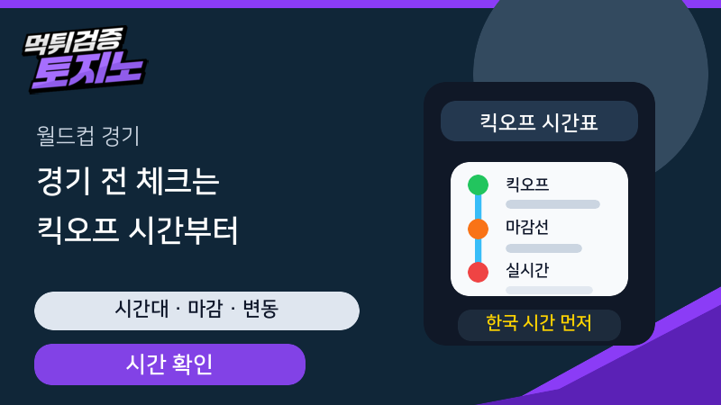 월드컵 경기 전 킥오프 시간과 배당 마감 기준을 확인하는 토토가이드